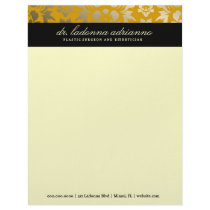 311-Ladonna Damask Golden Yellow Custom Letterhead