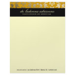 311-Ladonna Damask Golden Yellow Custom Letterhead
