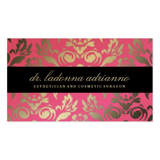 311-Ladonna Damask Pink Business Card