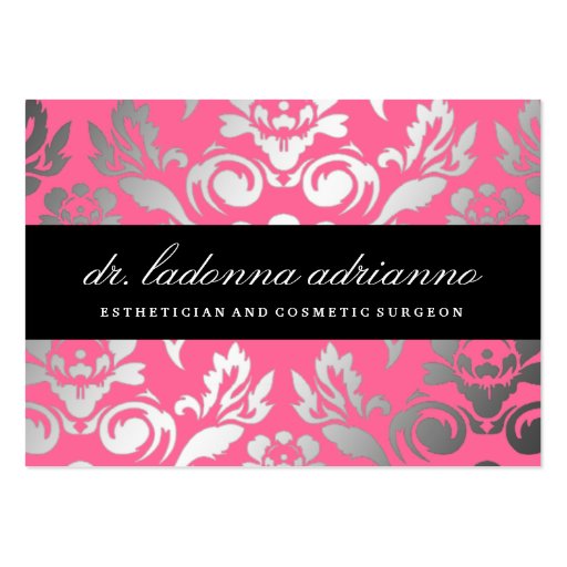 311-Ladonna Damask Rose Pink Business Card Templates