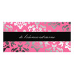 311-Ladonna Damask Rose Pink Rack Customized Rack Card