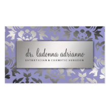 311 Ladonna Damask Silver Lavender Business Card