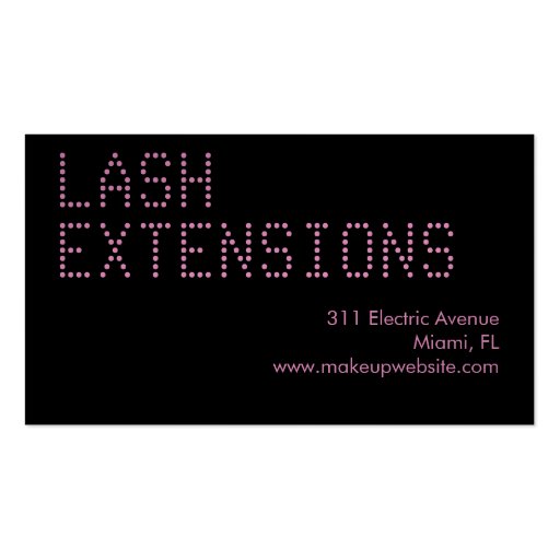 311 Lash Extensions Business Card (back side)