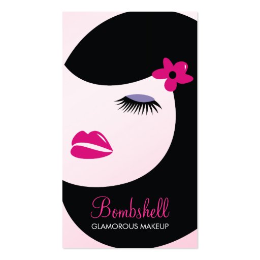 311-Lash / Makeup | Hot Pink Purple Shadow Business Card Template (front side)