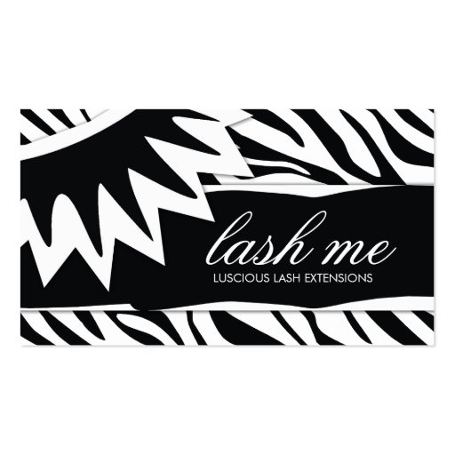 311-Lash Me | Zebra Stripes Business Card (front side)
