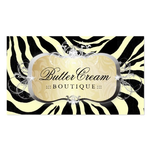 311 Lavish Buttercream Platter Zebra Business Cards (front side)
