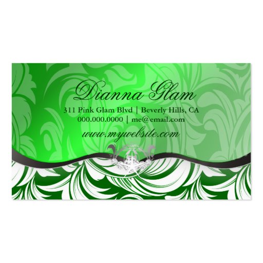 311 Lavish Emerald Platter | Silver Business Card Template (back side)