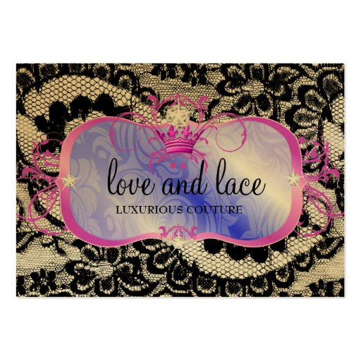311 Lavish Hot Pink Iris Platter & Lace Business Cards (front side)