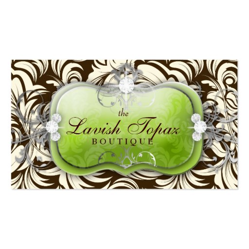 311 Lavish Lime Brown Business Card Templates (front side)