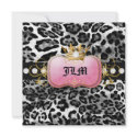 311-Lavish Pink Crown Leopard Bachelorette invitations
