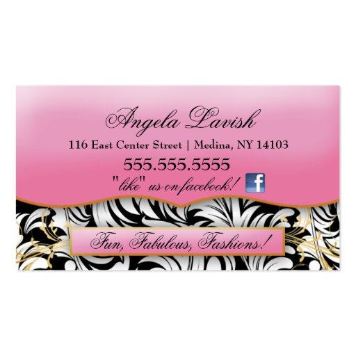 311 Lavish Pink Plate Business Cards (back side)