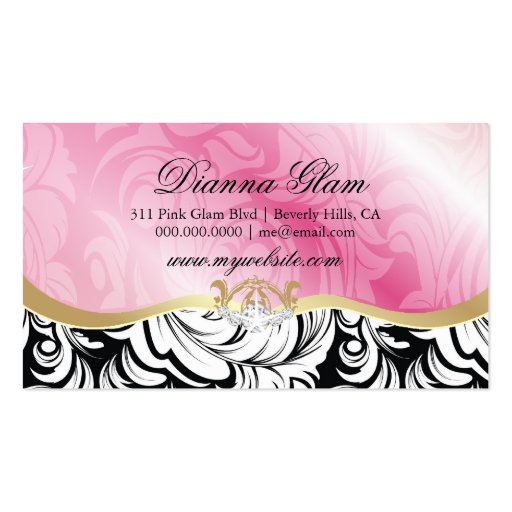 311-Lavish Pink Platter | Golden Business Cards (back side)