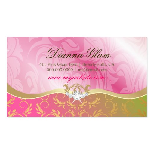 311-Lavish Pink Platter | Golden Divine Lollipop Business Cards (back side)
