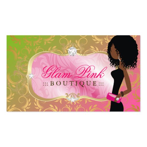 311-Lavish Pink Platter | Golden Divine Lollipop Business Cards