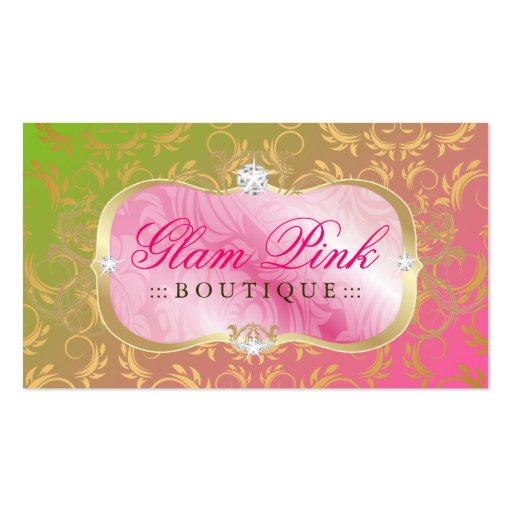 311-Lavish Pink Platter | Golden Divine Lollipop Business Card Template (front side)