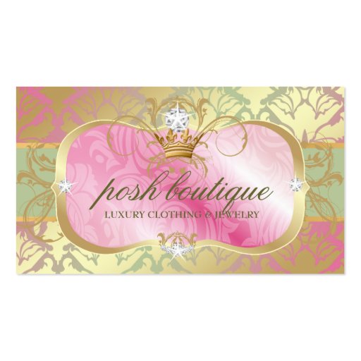 311 Lavish Pink Platter Shimmer Tiara Business Cards (front side)
