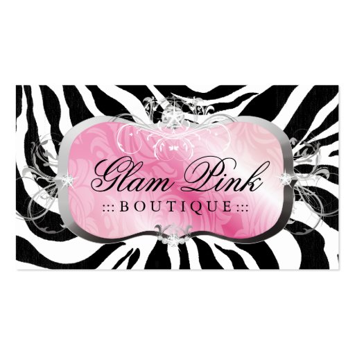 311 Lavish Pink Platter Zebra Business Card (front side)