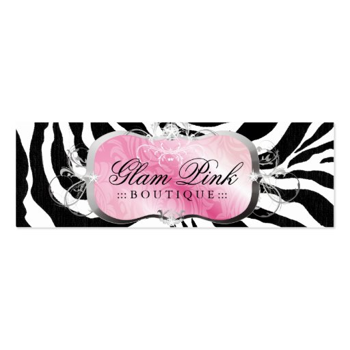 311 Lavish Pink Platter Zebra Hangtag Business Card
