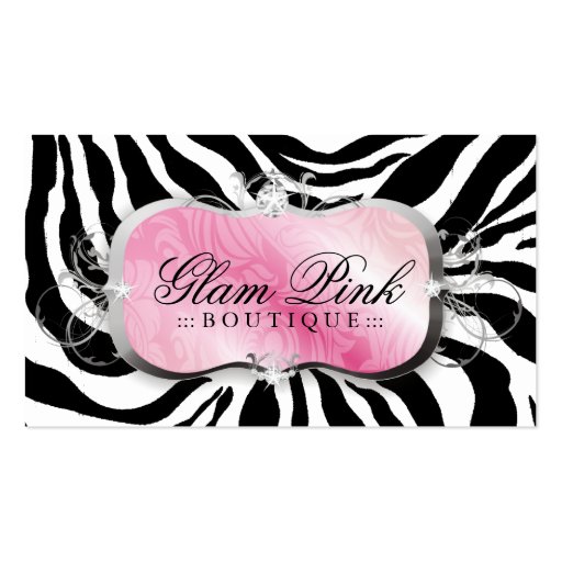 311 Lavish Pink Platter Zebra Loyalty Cards Business Card Templates (front side)