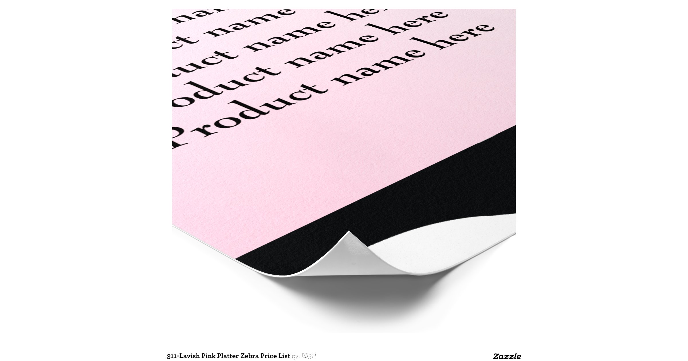 311_lavish_pink_platter_zebra_price_list_poster