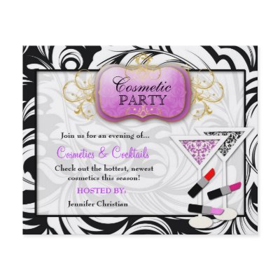 311-Lavish Purple Plate Cosmetic Party Flyers by Jill311