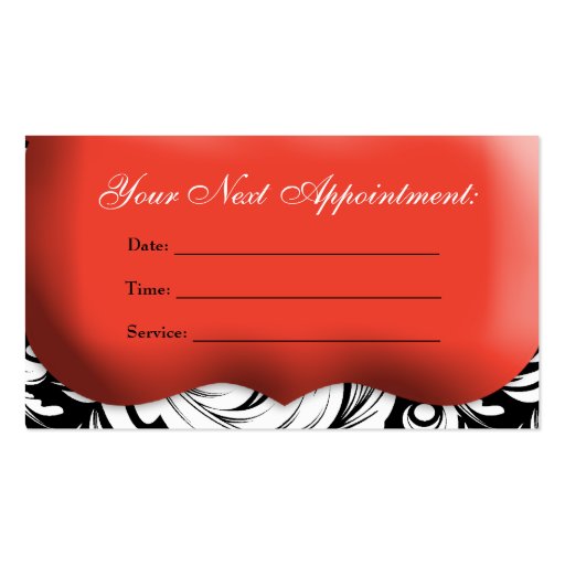 311 Lavish Red Plate Appointment Card Business Card (back side)