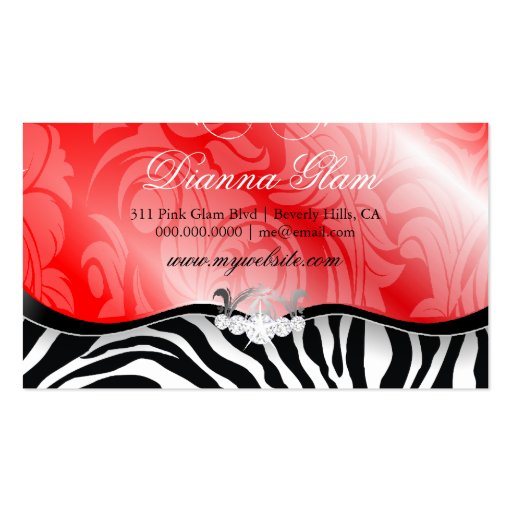 311 Lavish Rouge Platter | Silver Business Card Template (back side)