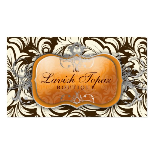 311 Lavish Tangerine | Brown & Cream Business Card