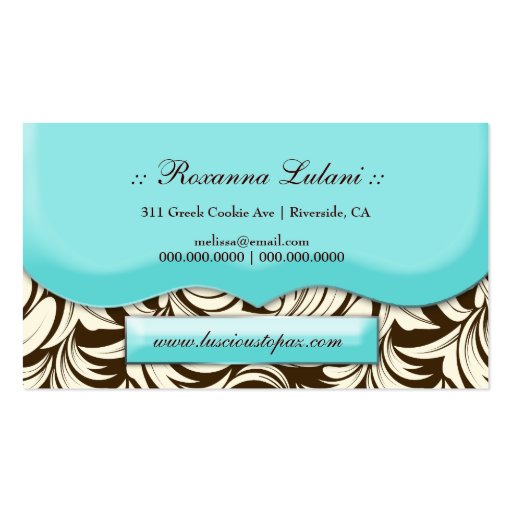 311 Lavish Topaz Brown & Cream Business Card Templates (back side)