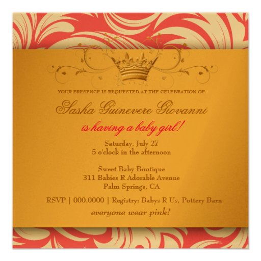 311-Lavishly Golden | Baby Shower Custom Invite