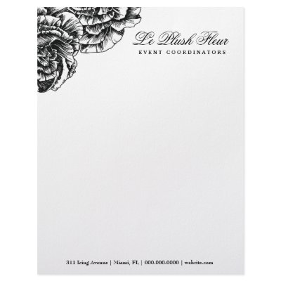 311-Le Plush Fleur - Black et White Letterhead by Jill311