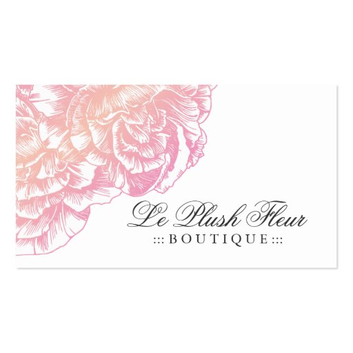 311-Le Plush Fleur - Creamy Pink Business Cards (front side)