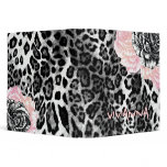 311-Le Plush Fleur - Creamy Pink Funky Leopard binders