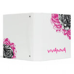 311-Le Plush Fleur - Hot Pink & Black Vinyl Binders