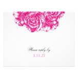 311-Le Plush Fleur - Hot Pink Black RSVP Invitation