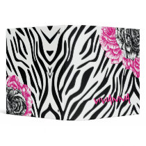 311-Le Plush Fleur - Hot Pink Funky Zebra 3 Ring Binder