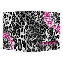 311-Le Plush Fleur - Hott Pink Funky Leopard Vinyl Binders
