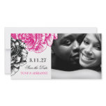 311-Le Plush Fleur - Pink & Black Save the Date Custom Photo Card