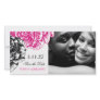 311-Le Plush Fleur - Pink & Black Save the Date Custom Photo Card