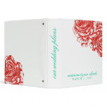 311-Le Plush Fleur - Red & Turquoise Vinyl Binders