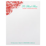 311-Le Plush Fleur - Rouge & Turquoise Letterhead