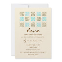 311-LEAF OF LOVE BLUE AND GOLD ENGAGEMENT invitations