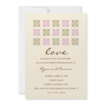 311-LEAF OF LOVE PINK AND GOLD ENGAGEMENT invitations
