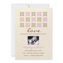 311-LEAF OF LOVE PINK AND GOLD GIRL invitations