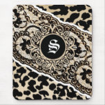 311-LEOPARD & LACE MONOGRAM mousepads