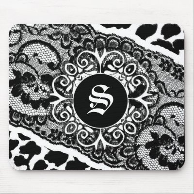 311-LEOPARD & LACE MONOGRAM MOUSEPAD by Jill311