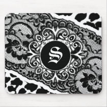 311-LEOPARD & LACE MONOGRAM mousepads by Jill311 311-LEOPARD & LACE MONOGRAM mousepads