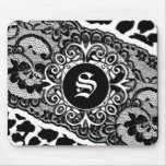 311-LEOPARD & LACE MONOGRAM mousepads