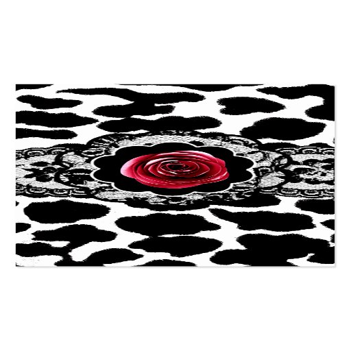 311-Leopard Lace & Red Rose Business Card