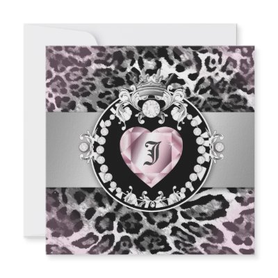 311-Leopard-Tique Queen of Hearts Sweet 16 Custom Announcements by Jill311